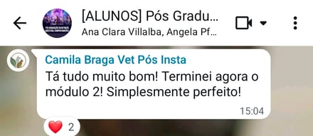 Depoimento de Camila, aluna da pós-graduação