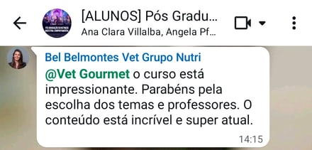 Depoimento de Bel, aluna da pós-graduação